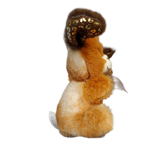 Mini Plush Dog Fuzzy Friends Brown Dog With Shiny Ears 4" - Picture 5 of 8